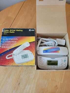 AT&T Phone w/Caller ID/Call Waiting and Clock Radio 360 White